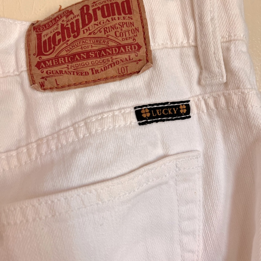 Lucky brand cropped white jeans
